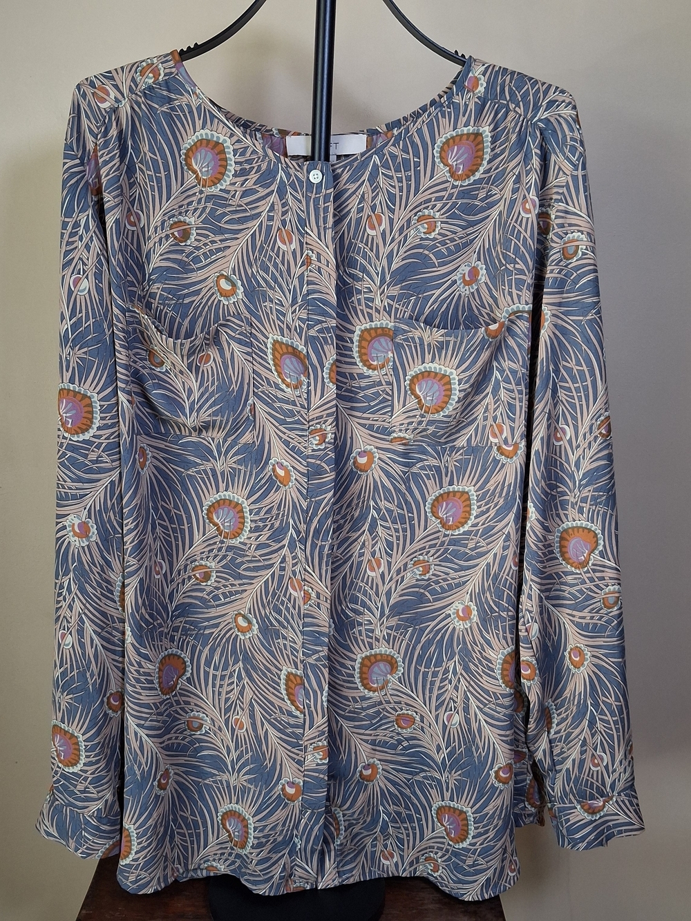 LOFT Outlet Women’s Peacock Feather Blouse Top; Size XLM